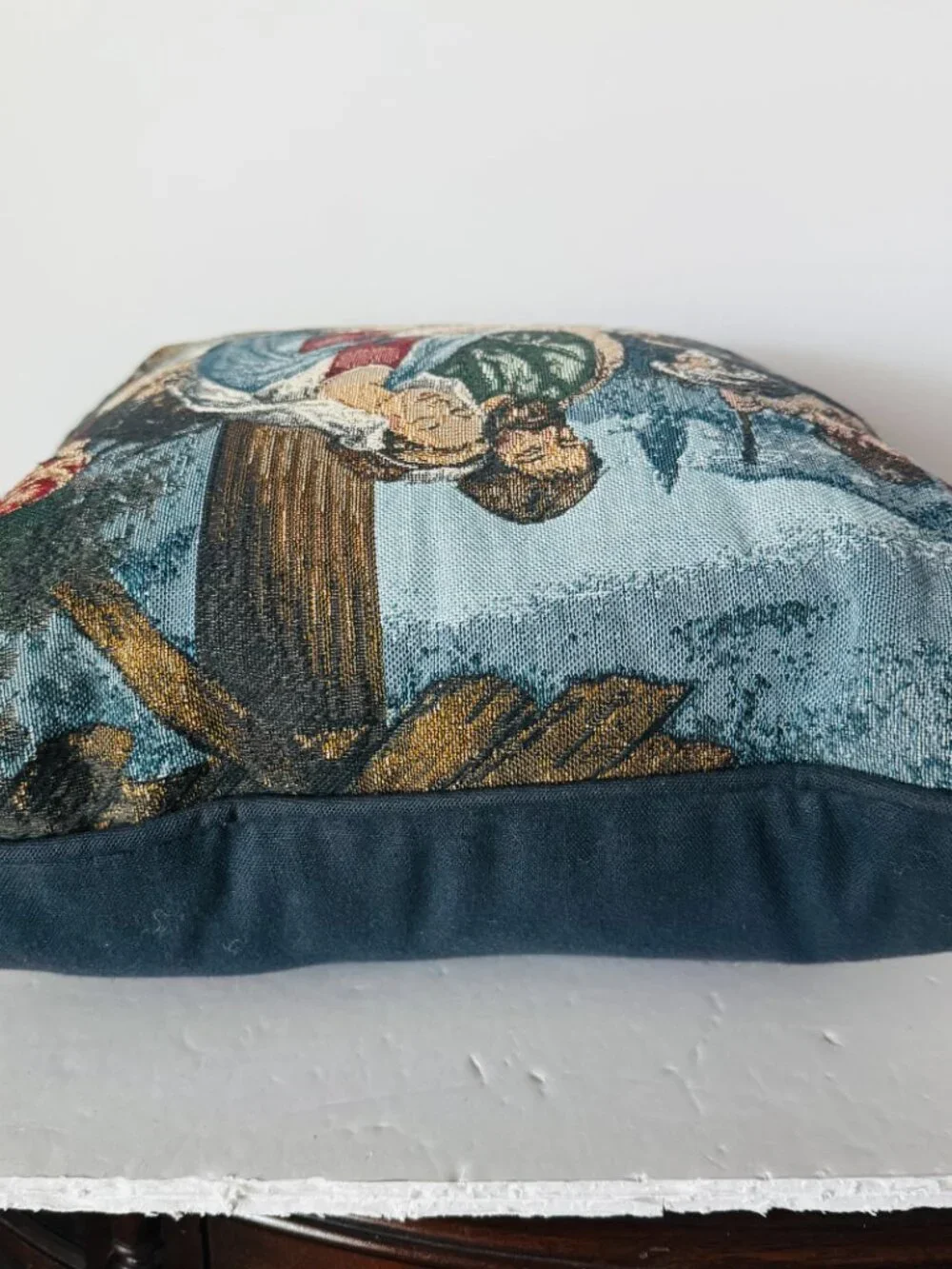 Sue Allison Nativity Scene Christmas Tapestry Throw Pillow 16x16